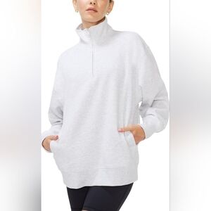 J. Crew White Half-Zip Sweatshirt
